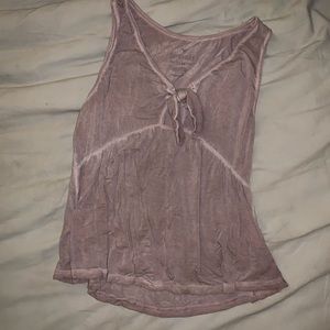 Peplum front tie top